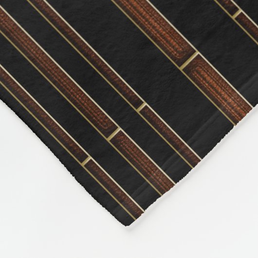 Bruin leder en zwart fleece deken (Hoek)