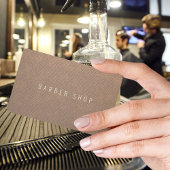 Bruin leder exclusieve kapster visitekaartje