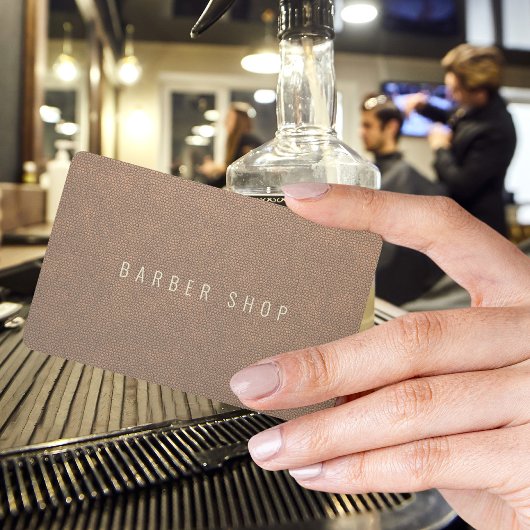 Bruin leder exclusieve kapster visitekaartje