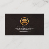 Bruin leder Geel Taxi Gold Name Placard Visitekaartje (Achterkant)