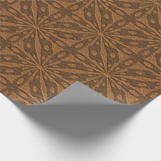  bruin leder Geometrisch patroon Cadeaupapier (Hoek)