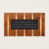 Bruin leder | Goudstrips Visitekaartje (Achterkant)