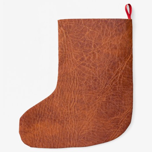 Bruin leder grote kerstsok (Achterkant)