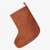 Bruin leder grote kerstsok (Achterkant (Hangend))