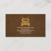 Bruin leder Grunge Gold Truck Box Transport Visitekaartje (Achterkant)