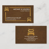 Bruin leder Grunge Gold Truck Box Transport Visitekaartje (Voorkant / Achterkant)