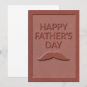 Bruin leder Happy Vaderdag met snor (Voorkant / Achterkant)