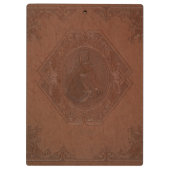 Bruin leder in reliëf paardenhoofd klembord (Achterkant)