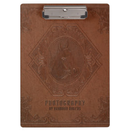 Bruin leder in reliëf paardenhoofd klembord