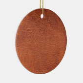 Bruin leder keramisch ornament (Rechts)