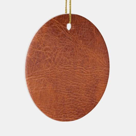 Bruin leder keramisch ornament (Rechts)