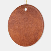 Bruin leder keramisch ornament (Links)