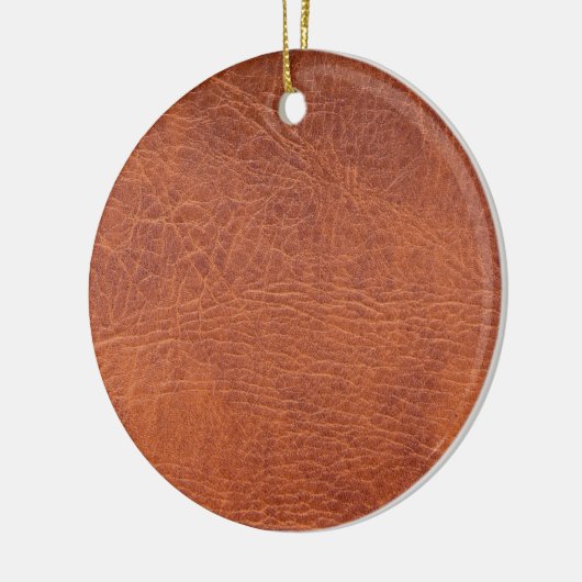 Bruin leder keramisch ornament (Links)