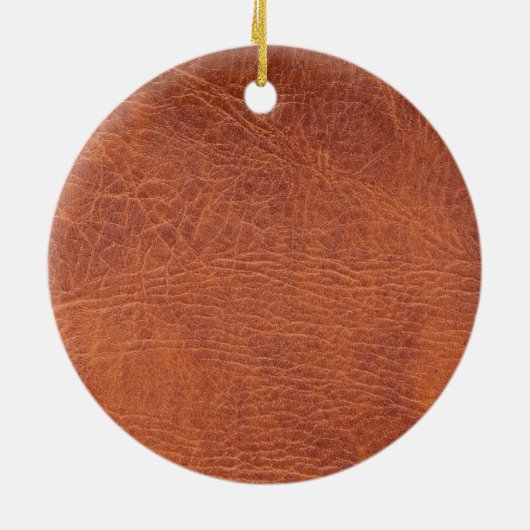 Bruin leder keramisch ornament (Achterkant)