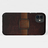 Bruin leder Kijk bruin Label Case-Mate iPhone Case (Achterkant (horizontaal))