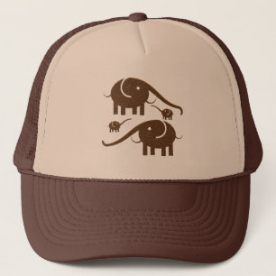 Bruin leder Kijk elefant Illustratie Trucker Pet