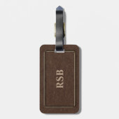 Bruin leder Kijk uit met Gold Lijst Bagagelabel (Achterkant verticaal)