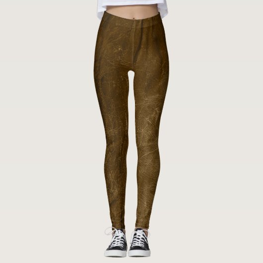 bruin leder leggings (Voorkant)