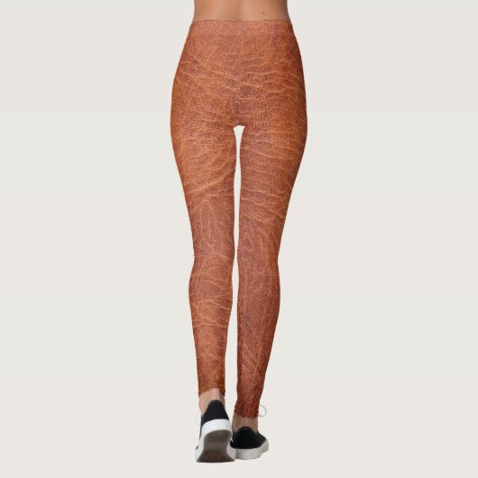 Bruin leder leggings (Achterkant)