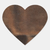 Bruin leder, look-like coat hart sticker (Voorkant)