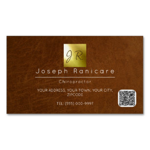 Bruin Leder Luxe Branding Gouden folie Magnetisch Visitekaartje