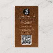 Bruin Leder Luxe Branding Gouden folie Visitekaartje (Achterkant)