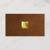 Bruin Leder Luxe Branding Gouden folie Visitekaartje (Voorkant)