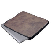 Bruin leder- Masculine Rustige huid Laptop Sleeve (Voorkant onderkant)