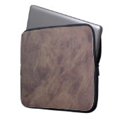 Bruin leder- Masculine Rustige huid Laptop Sleeve (Voorkant Links)