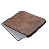 Bruin leder- Masculine Rustige huid Laptop Sleeve (Voorkant onderkant)