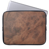 Bruin leder- Masculine Rustige huid Laptop Sleeve (Voorkant)