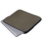 Bruin leder- Masculine Rustige huid Laptop Sleeve (Voorkant onderkant)