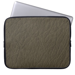 Bruin leder- Masculine Rustige huid Laptop Sleeve