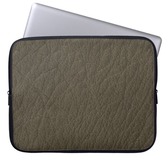 Bruin leder- Masculine Rustige huid Laptop Sleeve (Voorkant)