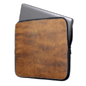 Bruin leder- Masculine Rustige huid Laptop Sleeve (Voorkant Links)