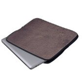 Bruin leder- Masculine Rustige huid Laptop Sleeve (Voorkant onderkant)