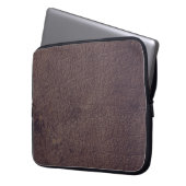 Bruin leder- Masculine Rustige huid Laptop Sleeve (Voorkant Links)