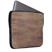 Bruin leder- Masculine Rustige huid Laptop Sleeve (Voorkant Rechts)