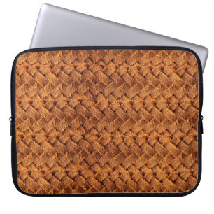 Bruin leder met achtergrondleder, bruin, backgr laptop sleeve