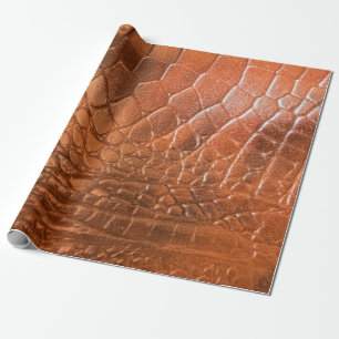 Bruin leder met een patroon in de vorm van een sch cadeaupapier