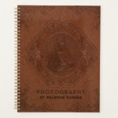 Bruin leder met ingegraven paardenkop planner (Voorkant)