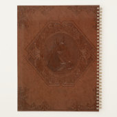 Bruin leder met ingegraven paardenkop planner (Achterkant)