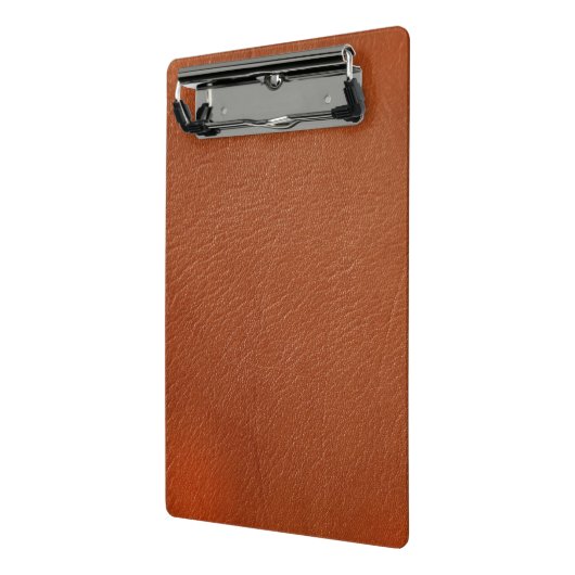 Bruin leder mini klembord (Angled2)