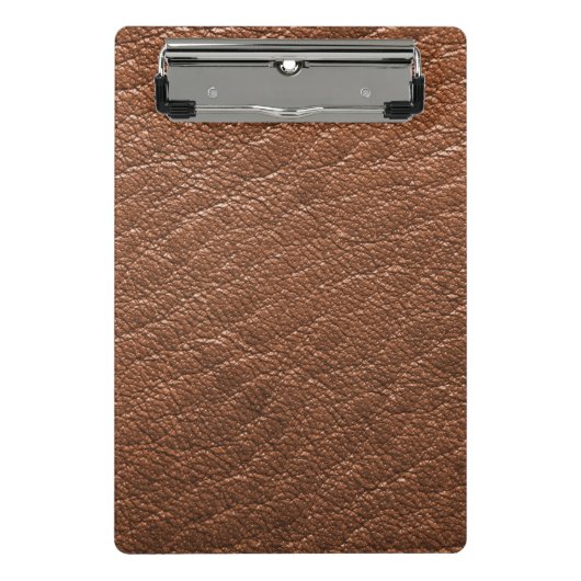 Bruin leder mini klembord (Voorkant)