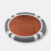Bruin leder poker chips (Enkel)