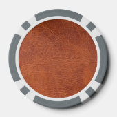 Bruin leder poker chips (Achterkant)