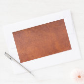 Bruin leder rechthoekige sticker (Envelop)