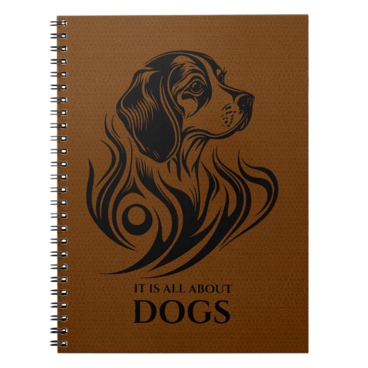 Bruin leder sierbeagle Voorbeeld Notitieboek (Voorkant)