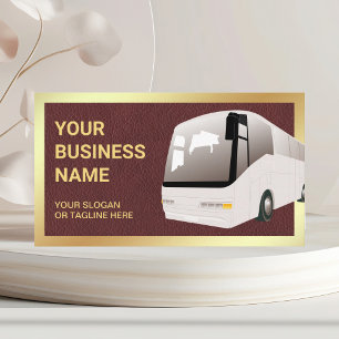 Bruin leder Sightsee Tour Bus Travel Agent Visitekaartje