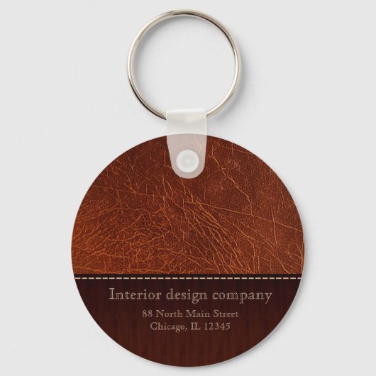 Bruin leder sleutelhanger (Voorkant)